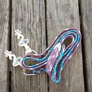 2#Woven Multicolor Braided Belt with Metal Hooks